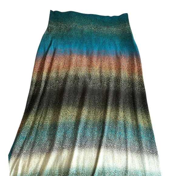 Salaam Made in USA Skirt Gradient Cheetah Print Earthy Tones Womens M - Picture 2 of 7